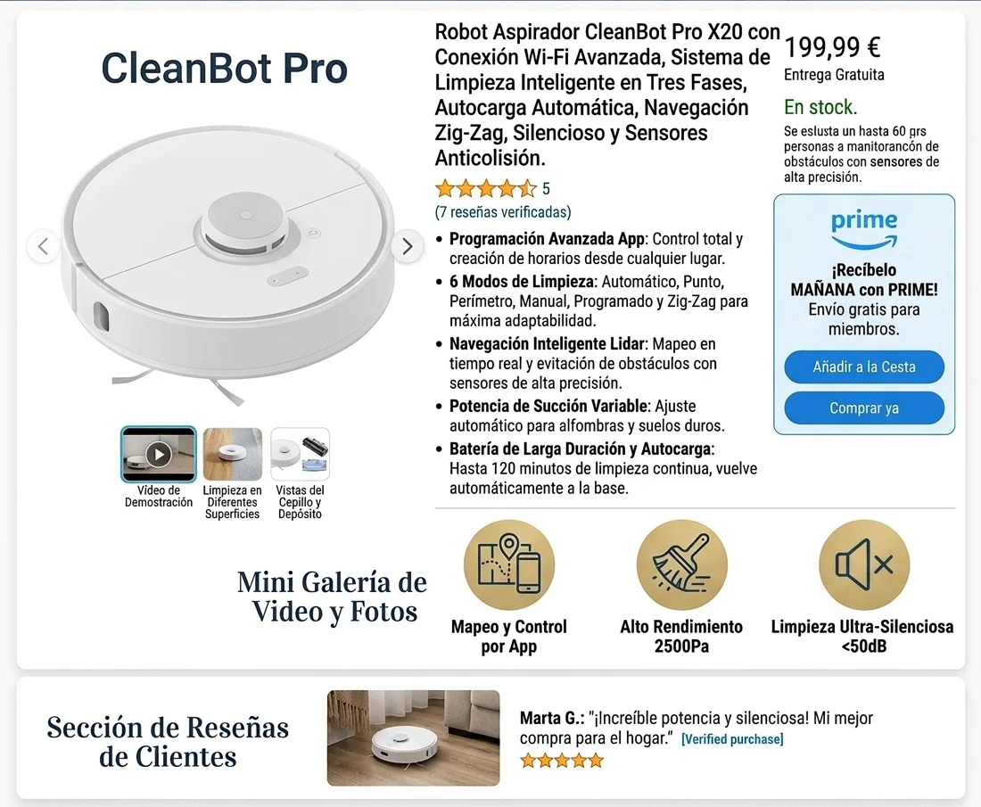 Ficha de producto optimizado de Amazon