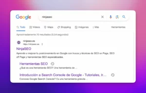 Página de resultados de Google para ninjaseo