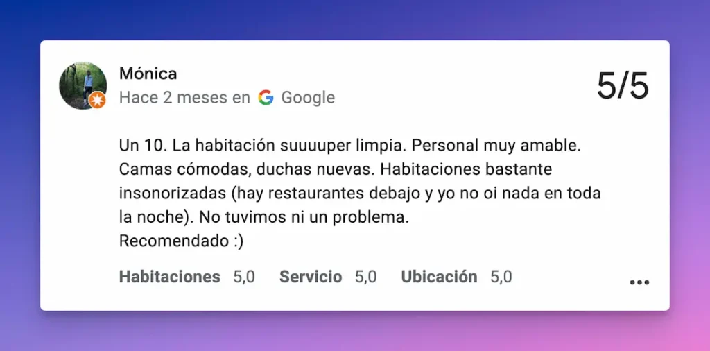 Reseña en Google My Business
